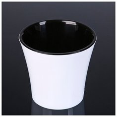 Кашпо со вставкой «Арте», 1,2 л, цвет бело- чёрный Santino