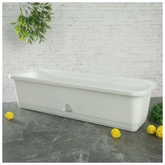 Ящик балконный с поддоном, 60 см, цвет мраморный Idea (М Пластика)