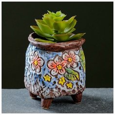 Кашпо фигурное "Цветы"на ножках, 9,5*5,5*5,5см Take It Easy