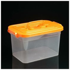 Контейнер для хранения с крышкой, 6,5 л, 31×20×18 см, цвет микс Полимербыт