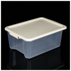 Контейнер для хранения с крышкой Porter, 14 л, 40×31×17 см, цвет слоновая кость Berossi