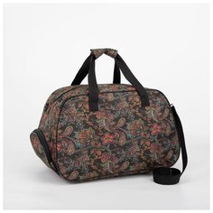 Сумка дорожная, отдел на молнии, 2 наружных кармана, длинный ремень, цвет разноцветный Amen.