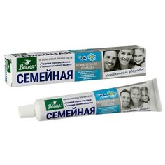 Зубная паста Весна Семейная можжевельник и ромашка в футляре, 100 г