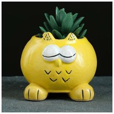 Кашпо фигурное "Совенок", желтое 9,5*10*7см Take It Easy