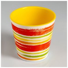 Кашпо со вставкой «Краски», 1,1 л, цвет жёлтый Алеана