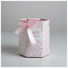 Переноска складная шестригранник With love, 17 × 14,8 × 19,5 см Дарите счастье