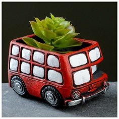 Кашпо фигурное "Автобус" красное, 11,5*7*7см Take It Easy