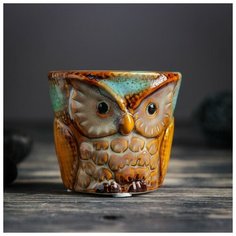 Кашпо керамическое "Сова" микс цвета 7*7*6,5 см Take It Easy