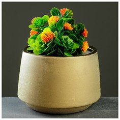 Кашпо керамическое "Золотое" 14,5*14,5*10см Take It Easy