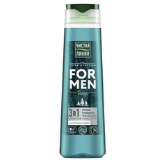 Шампунь для волос Чистая линия For Men 3 в 1 «Энергия и чистота», комплексный уход, 400 мл