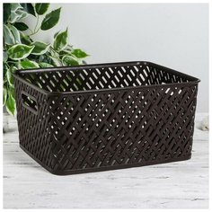 Корзина для хранения «Плетёнка», 34,5×30×22,5 см, цвет коричневый Alternativa