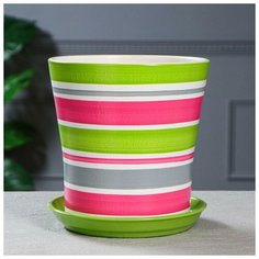 Горшок для цветов "Вуаль", разноцветный, керамика, 4 л Oriana