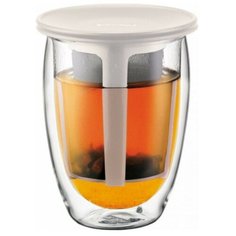 Термобокал с сито-фильтром Tea For One 0.35 л. белый Bodum