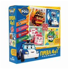 Набор пазлов 4 в 1 «Робокар Поли. Рядом с друзьями», 9-16-25-36 элементов Origami