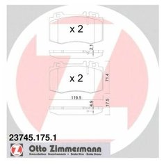 Комплект тормозных колодок Zimmermann 23745.175.1 для Mercedes C-CLASS CL203,S202,S203,W203, CLK A209,C209, CLS C219, E-CLASS S211