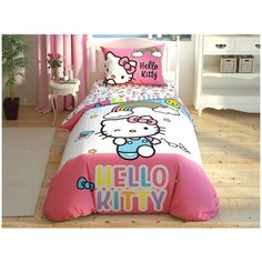 Детское постельное белье TAC HELLO KITTY RAINBOW хлопковый ранфорс 1,5 спальный