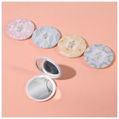 Зеркало складное «Нежность и надписи», с увеличением, рисунок микс Queen Fair