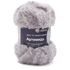 Пряжа Astra Premium Артемида 100гр. 60м (100% микрофибра ПЛ) (11 светло-серый), 3 шт
