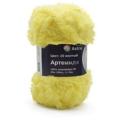 Пряжа Astra Premium Артемида 100гр. 60м (100% микрофибра ПЛ) (20 желтый), 3 шт