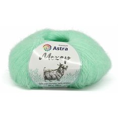 Пряжа Astra Premium Мохер (Mohair) 25гр 190м (+/-5%) (50% кид мохер, 50% акрил) (05 мятный), 4 мотка