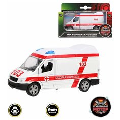 Машина металлическая Пламенный мотор Скорая медицинская помощь, открываются двери, инерционная (870361)