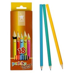 Карандаши 18 цветов Koh- I- Noor 2143 "Центы", картонная упаковка, европодвес