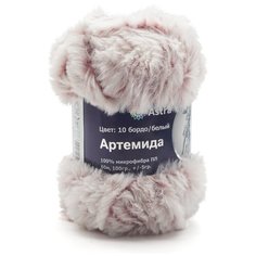 Пряжа Astra Premium Артемида 100гр. 60м (100% микрофибра ПЛ) (10 бордо/белый), 3 мотка