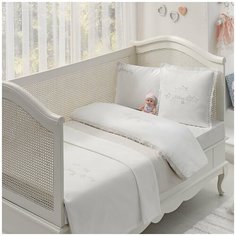 Постельное белье для новорожденных с пледом- пике Tivolyo Home COUPLE BEBE хлопковый сатин делюкс бежевый