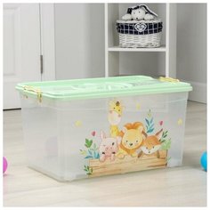 Контейнер для хранения с крышкой «Зверюшки», 50 л, 61×39×32,5 см Alternativa