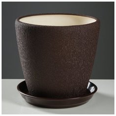 Горшок для цветов "Грация" шёлк, шоколадный цвет, керамика, 4.5 л Oriana