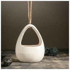 Кашпо керамическое подвесное "Корзинка" белое 13*11*18 см Take It Easy