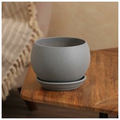 Горшок для цветов "Шар", крошка, металлик, керамика, 1.4 л Oriana