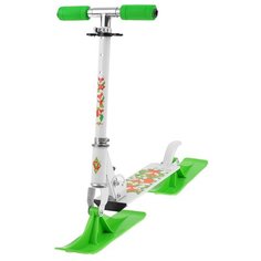 Самокат- снегокат зимний 2 в 1 «Лисы», цвет белый Graffiti