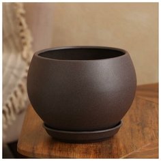 Горшок для цветов "Шар", крошка, шоколад, керамика, 4.1 л Oriana