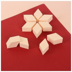 Набор спонжей «Ромбы» для нанесения косметики, 3 × 5 см, 10 шт, цвет бежевый Queen Fair