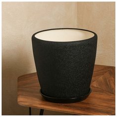 Горшок для цветов "Грация", шёлк, чёрный, керамика, 20 л Oriana