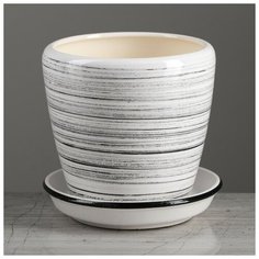 Горшок для цветов "Шар", шёлк, металлик, керамика, 1.4 л Oriana