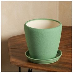 Горшок для цветов "Грация", шёлк, олива, керамика, 4.5 л Oriana