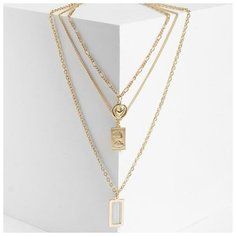 Кулон "Цепь" рамка, два медальона, цвет золото, L=54 см Queen Fair