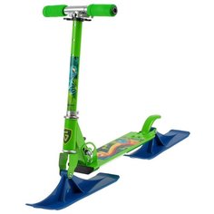 Самокат- снегокат зимний 2 в 1 «Динозаврики Graffiti