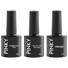 PINKY набор База+топ+праймер, прозрачный матовый
