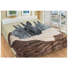 Плед Guten Morgen Bunny, 150 х 200 см, серый/коричневый/бежевый