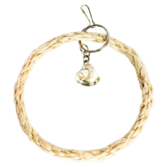 Игрушка для птиц Zoobaloo Кольцо сизаль с колоколом 15 см