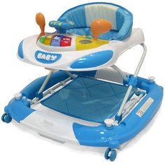 Ходунки Nuovita Carrozza 3 в 1: ходунки, качалка, стульчик для кормления Azzurro/Голубой
