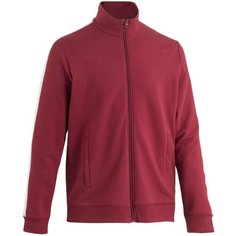 Толстовка для фитнеса на молнии с боковыми полосами красная, размер: M, цвет: Бордовый/Белоснежный NYAMBA Х Декатлон Decathlon