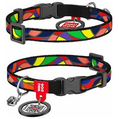 WauDog Ошейник для кошек Nylon с рисунком "Витраж" (ширина 10 мм, длина 20-30 см)