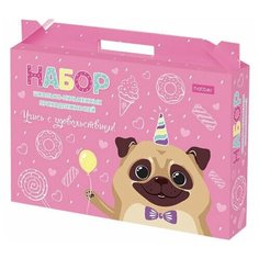 Набор школьных принадлежностей в подарочной коробке HATBER "Улыбнись 27 предметов", Нп4_22859