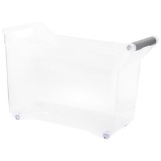 Органайзер с ручкой на колесах 10,5 л прозрачный Idea (М Пластика)