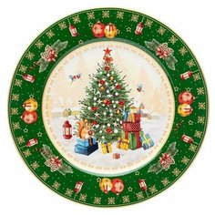 Тарелка закусочная елка 21см зеленая Lefard Новогодняя коллекция (153663)