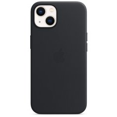 Чехол-накладка Apple MagSafe кожаный для iPhone 13 Тёмная ночь